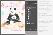 Mother's day Panda Greeting Cards, a Card Template by Catherine Wheel (Thumbnail 4 of 4)