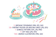 Birthday Party Bundle Illustrations, a Background Graphic by CreativeChristiana (Thumbnail 2 of 17)
