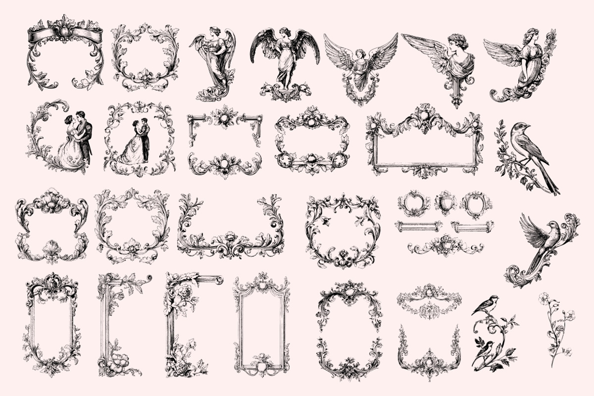 300 Baroque Wedding elements, a Decorative Illustration by Nocturnal Wolf (Photo 11 of 14)