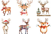 Quirky Christmas Reindeer Clipart, an Illustration by CraftArtStudio (Thumbnail 3 of 6)