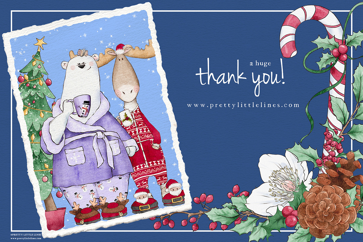 Cute Christmas Characters, a Seasonal Illustration by Pretty Little Lines (Photo 16 of 16)