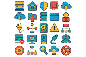 Cloud Computing Icon Pack, an Object Graphic by nikagraphic