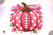 Pink Football Pumpkin PNG,Polka, an Object Illustration by Libby Wishes (Thumbnail 1 of 3)