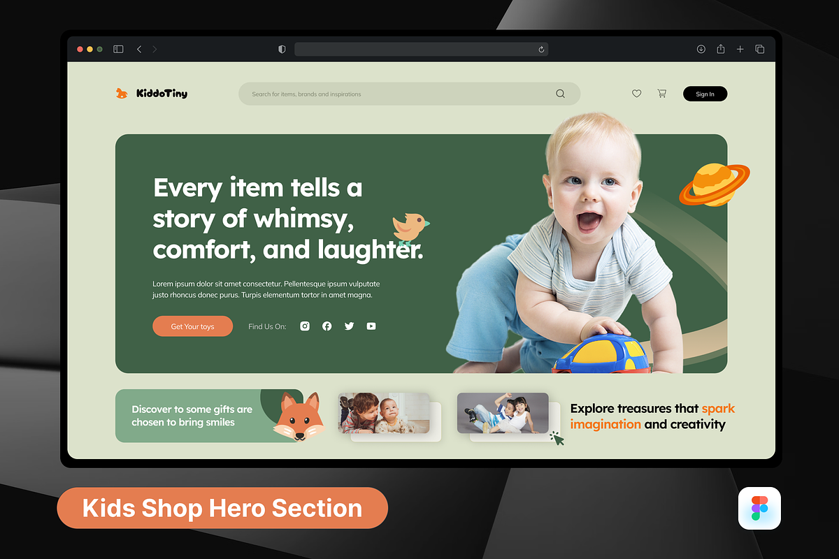 KiddoTiny - Kids Shop Hero Header, a Templates & Theme by SquidPixey (Photo 1 of 3)