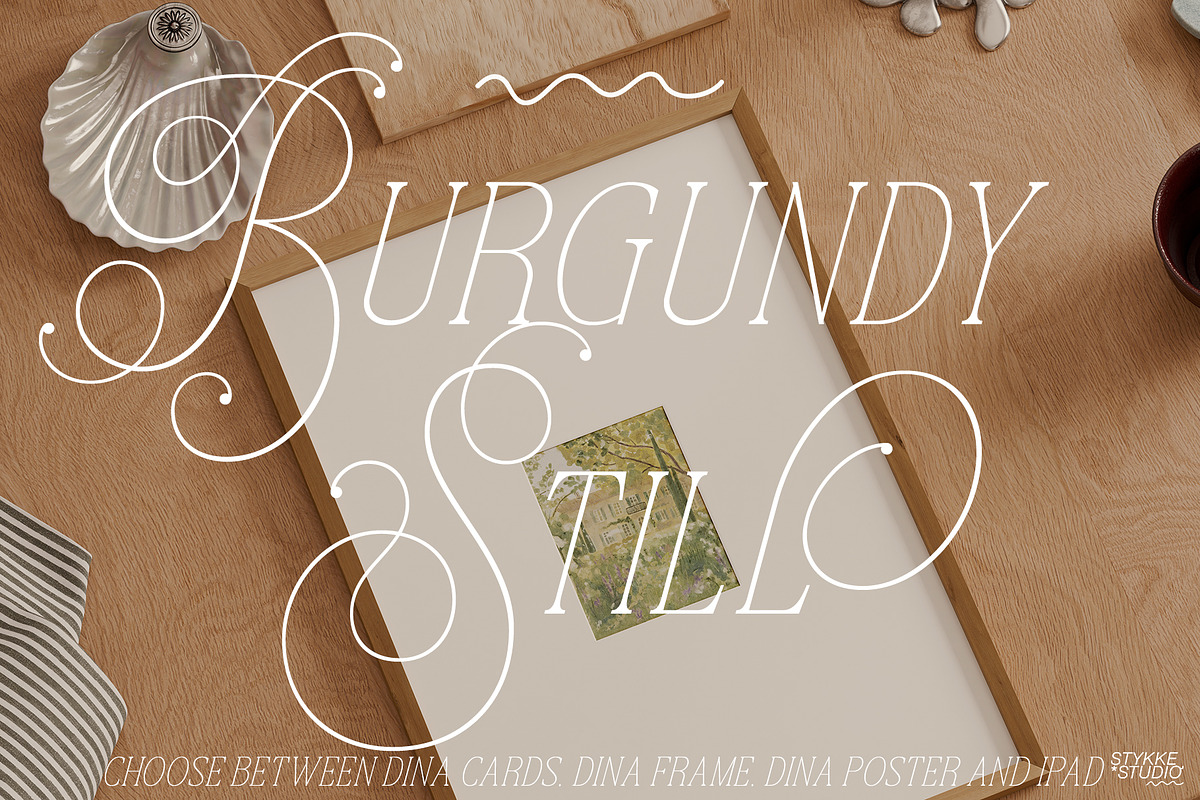 BURGUNDY | frame mockup with mat, a Household Mockup by Stykke Studio (Photo 7 of 10)