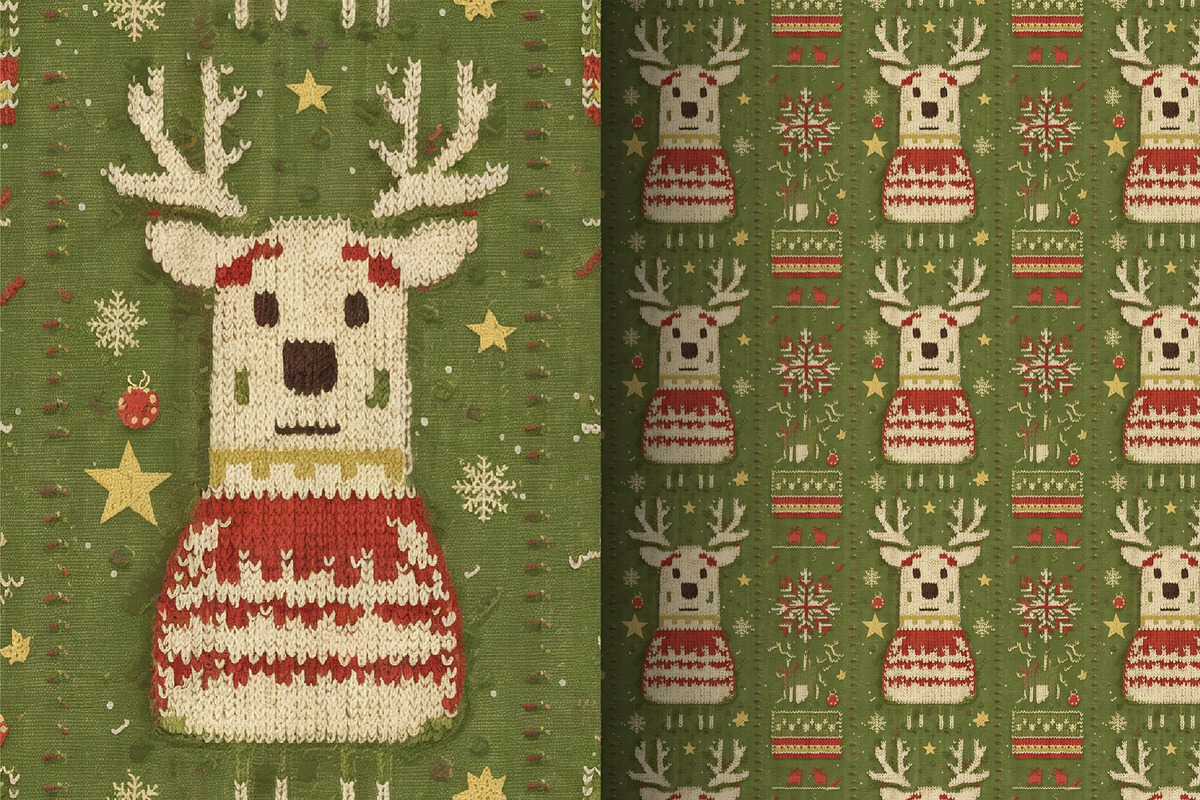 Christmas Ugly Seamless Pattern, a Pattern Graphic by DIYnArtShop (Photo 2 of 11)