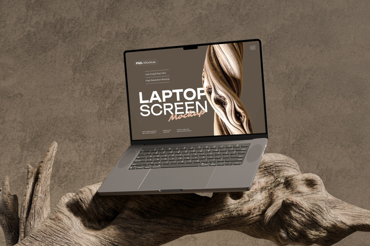 Laptop Mockup on Wood, a Mac Mockup by Budogol Studio (Photo 5 of 5)