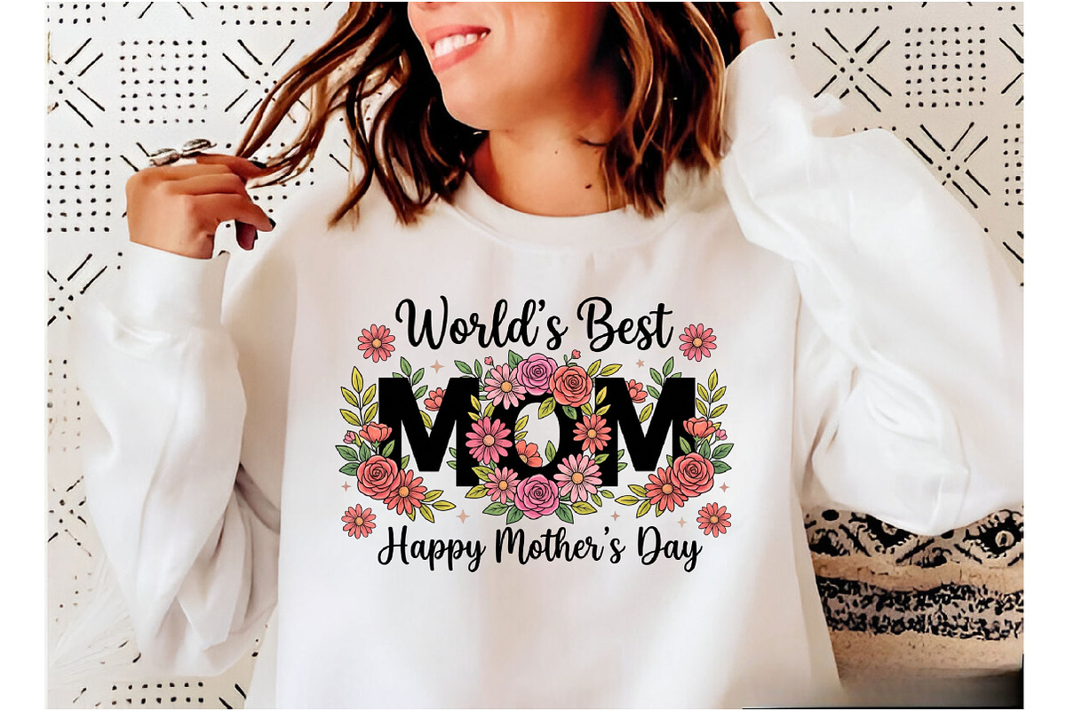 World's Best Mom Floral PNG, Mothers, an Illustration by Designking (Photo 5 of 5)