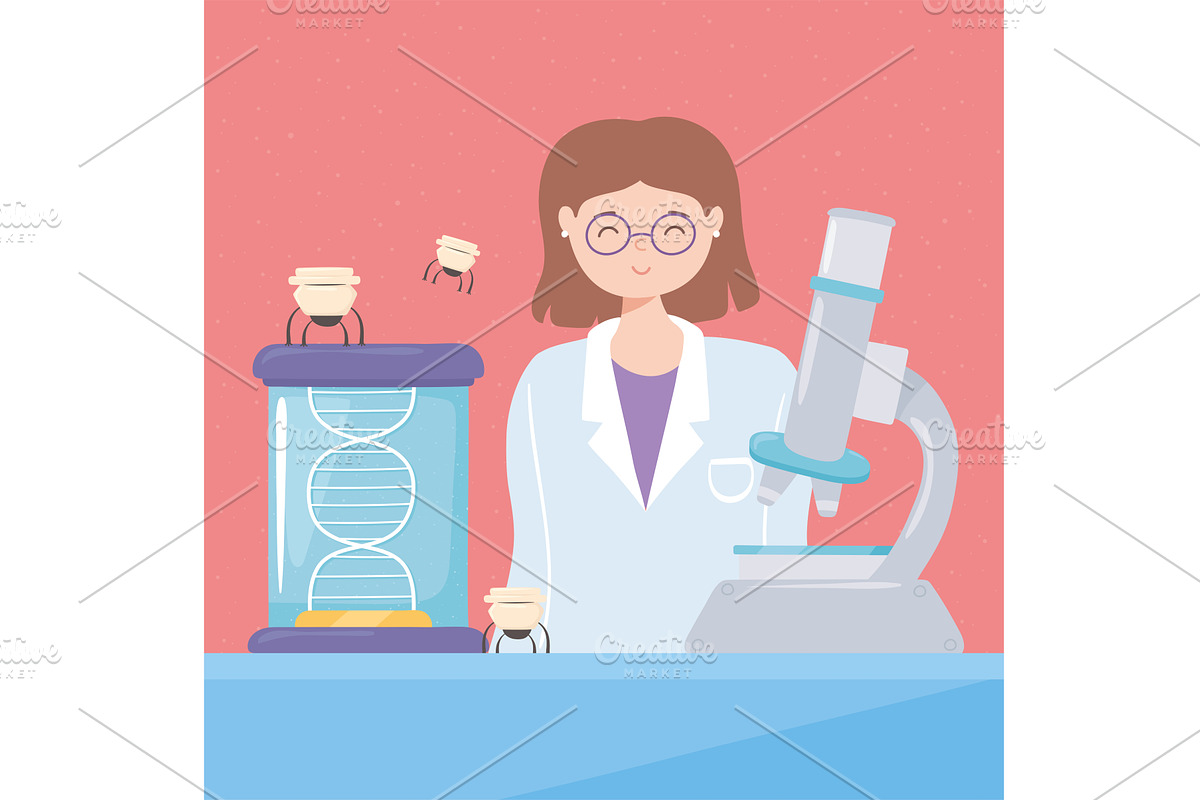 nanotechnology scientist nanobots, an Illustration by studiogstock