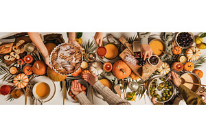 People feasting at autumn festive