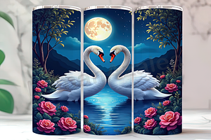 Romantic Swan Couple Tumbler PNG, an Arts & Entertainment Photo by LamanAzalea