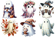 Boho Fall Halloween Ghost Png Clipar, an Illustration by Pixels.Craft (Thumbnail 5 of 6)