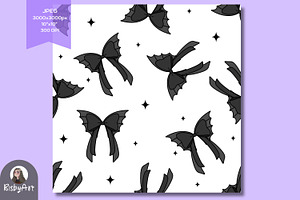 Halloween Bat Coquette Bow Pattern