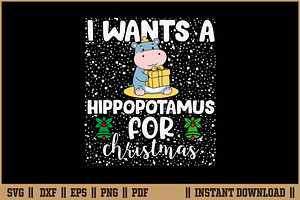 I Wants A Hippopotamus For Christmas, a Seasonal Illustration by Handy Arts Studio