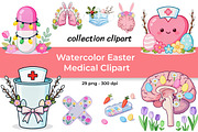 Watercolor Easter Medical Clipart, a Healthcare Illustration by InkyQueenArt (Thumbnail 1 of 7)