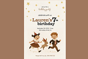 Vintage Kids Birthday Invitation, an Invitation Template by DijanaDesignShop (Thumbnail 1 of 4)