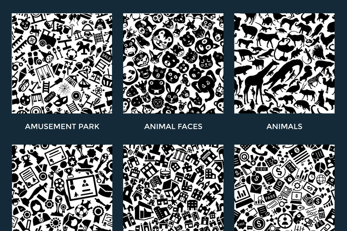 72 Glyph Icon Patterns, a Pattern Graphic by Creative Stall