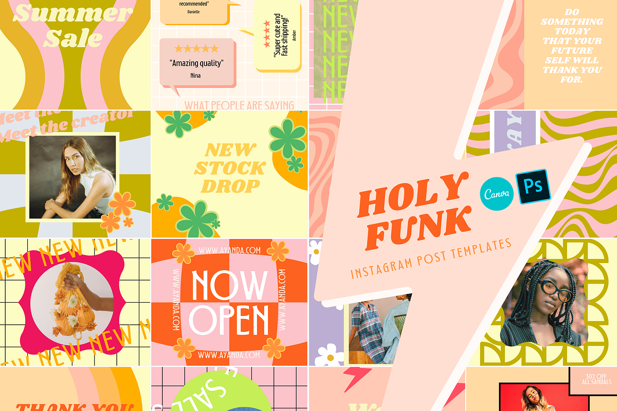 Holy Funk Instagram POST Templates, a Social Media Template by Hell Yeah Designs (Photo 1 of 6)