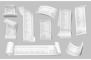 Paper receipt 3d realistic mockup, a Finance Illustration by Frogella
