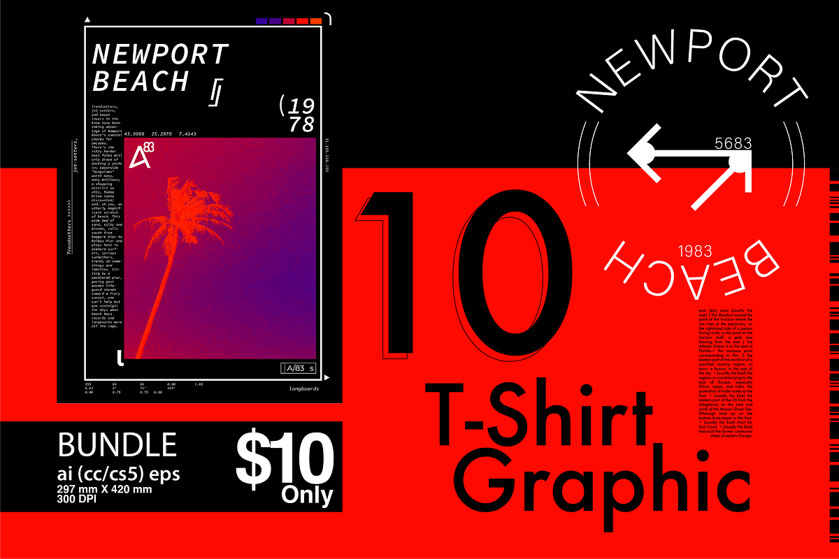 10 Typographic Summer T-Shirt Bundle, an Illustration by NoSpoon Design (Photo 1 of 8)