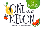 One in a Melon Font + Doodles!, a Slab Serif Font by Denise Chandler (Thumbnail 1 of 8)