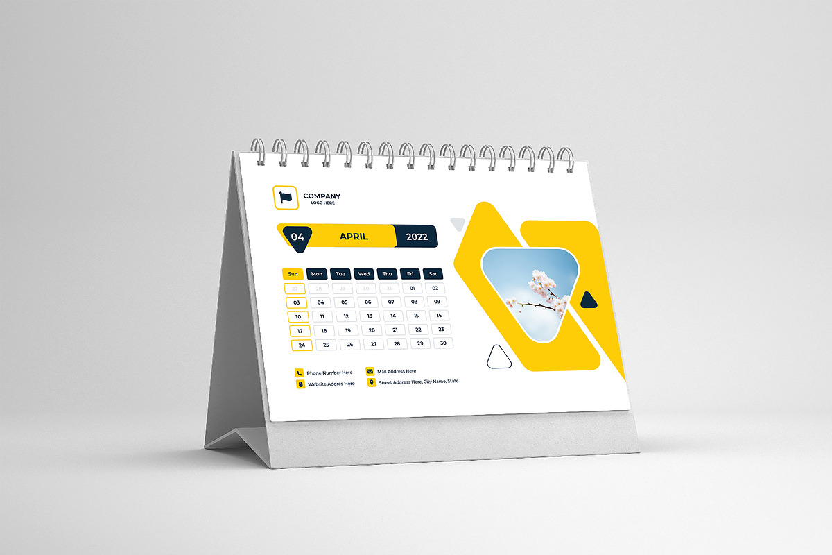 Desk Calendar 2022, a Stationery Template by mijli (Photo 3 of 10)