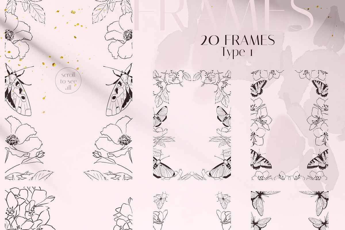 MOTHS & BUTTERFLIES illustration set, an Animal Illustration by Yuliia Lashevska (Photo 5 of 13)