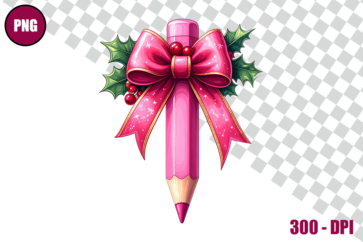 Pencil with Bow Clipart Bundle Files, a Decorative Illustration by taramija (Photo 3 of 26)