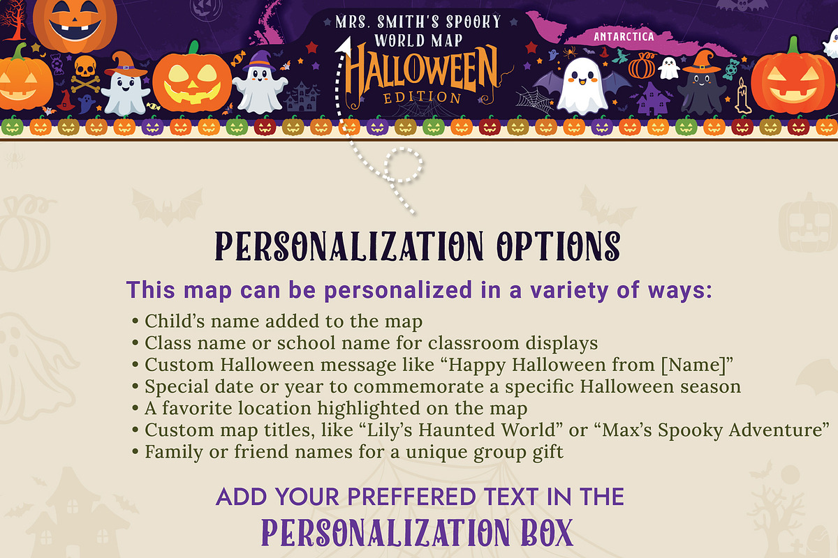 Halloween World Map Printable Bundle, a Wallpaper Graphic by AdrianDragne (Photo 2 of 11)