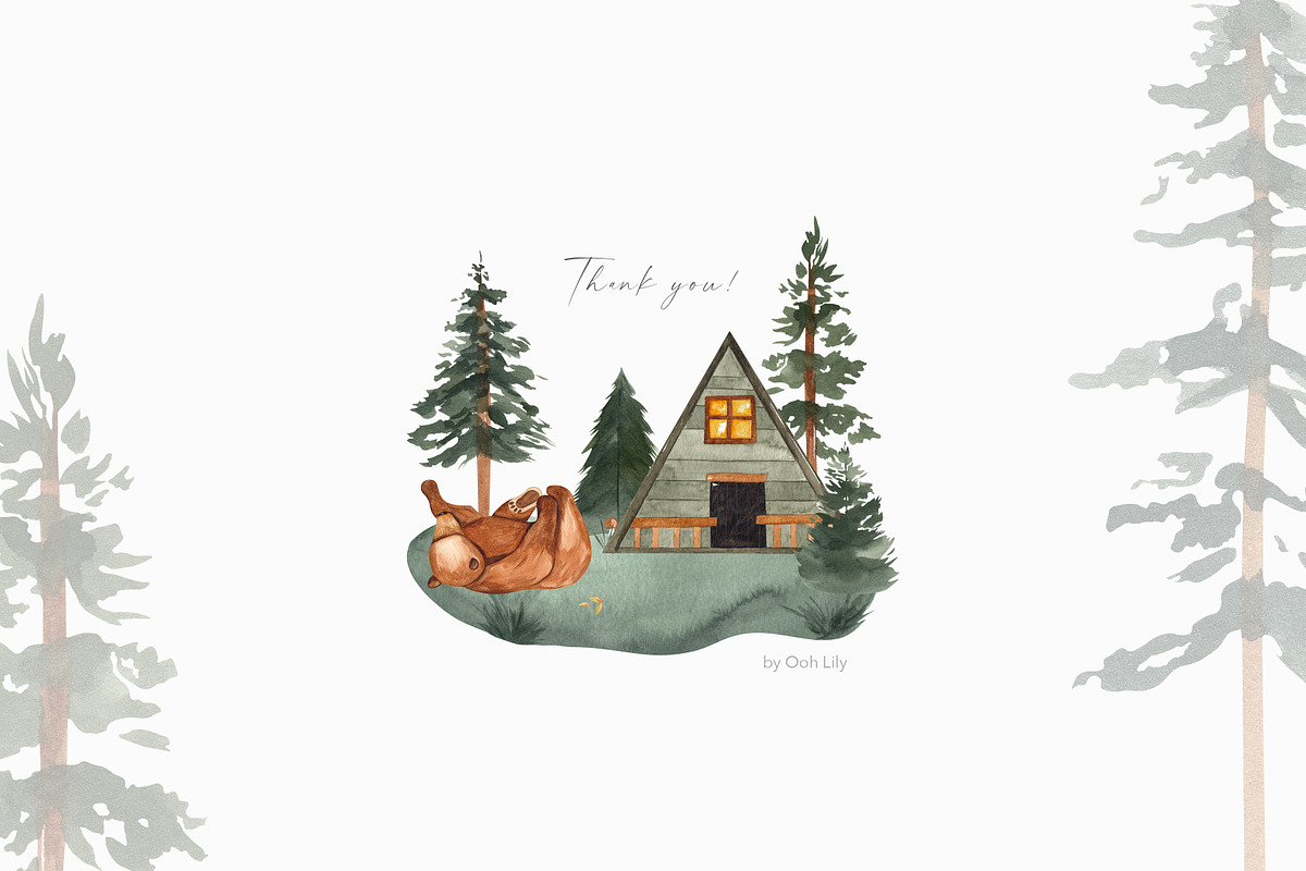 Sleeping FOREST. Watercolor animals, an Animal Illustration by Ooh Lily (Photo 18 of 18)