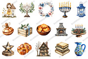 Farmhouse Hanukkah, Rustic Chanukah, an Illustration by designcity5 (Thumbnail 3 of 5)