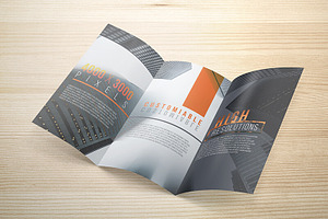 8.5x14 Legal Trifold Brochure Mockup