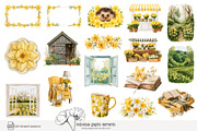 100 watercolour daffodil clip art, a Seasonal Illustration by Poppy Lane Studio (Thumbnail 2 of 12)