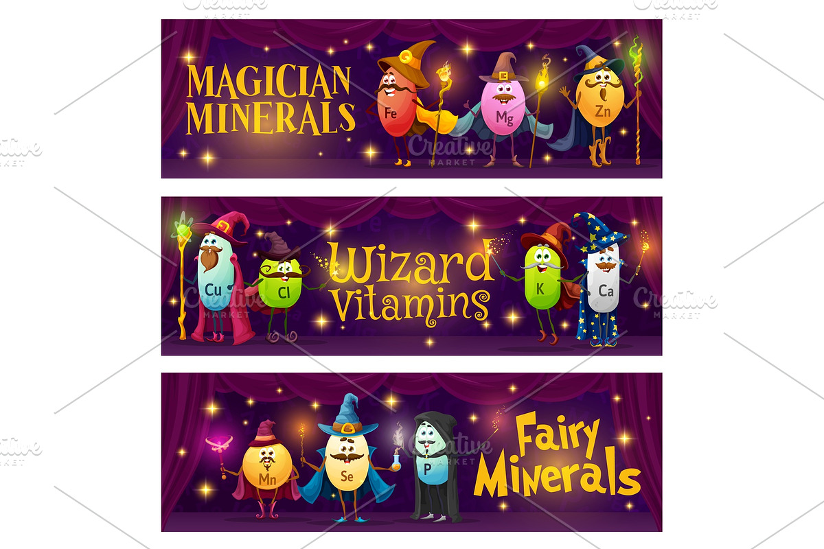 Cartoon vitamins, micronutrients, a Food Illustration by Vector Tradition (Photo 3 of 3)