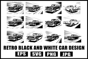 Vintage Speed Car SVG Bundle, an Object Graphic by Creativeshirt