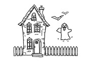 Haunted House & Pumpkin Art, an Illustration by musafir_fashion (Thumbnail 12 of 16)