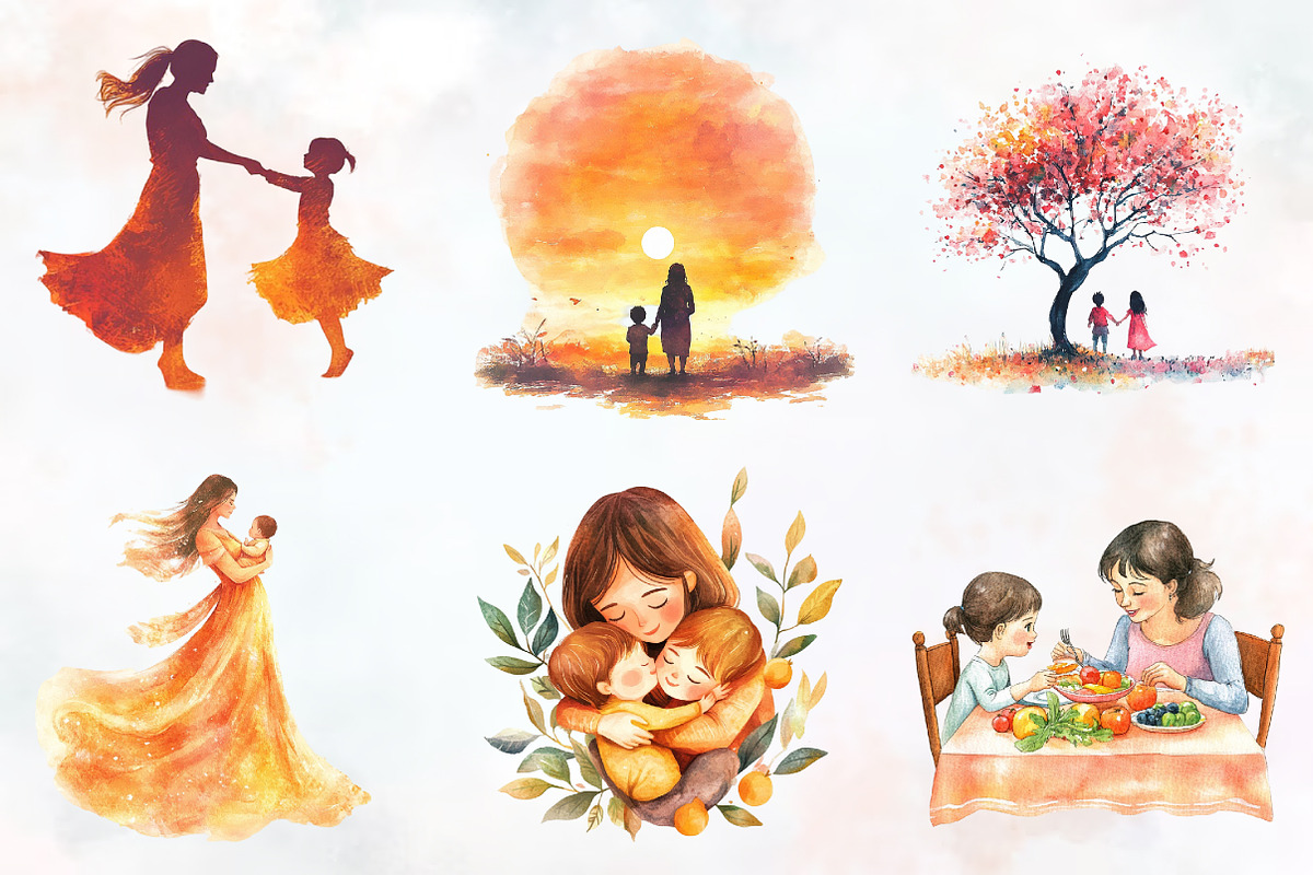 Peach Mother and Child Mother's Day, an Illustration by RobertsArt (Photo 5 of 7)