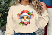 Christmas mouse, Watercolour, PNG., an Animal Illustration by KENO Mascots (Thumbnail 3 of 8)