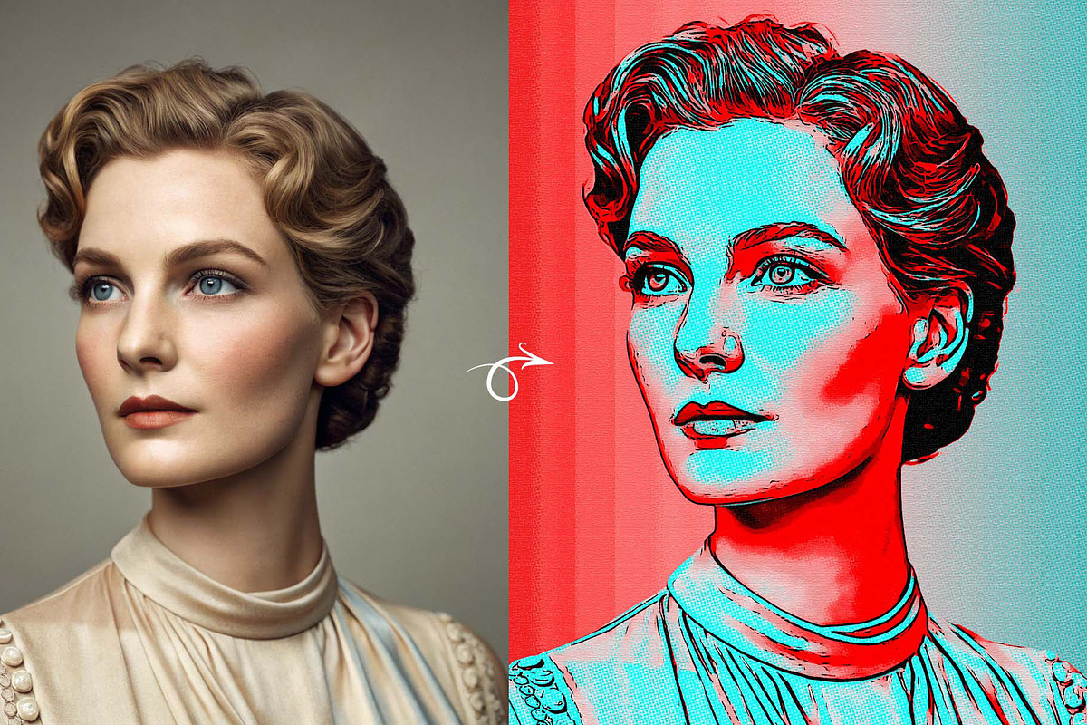 Retro Oil Paint Illustration Action, an Action Add-On by MRI STUDIO (Photo 4 of 12)