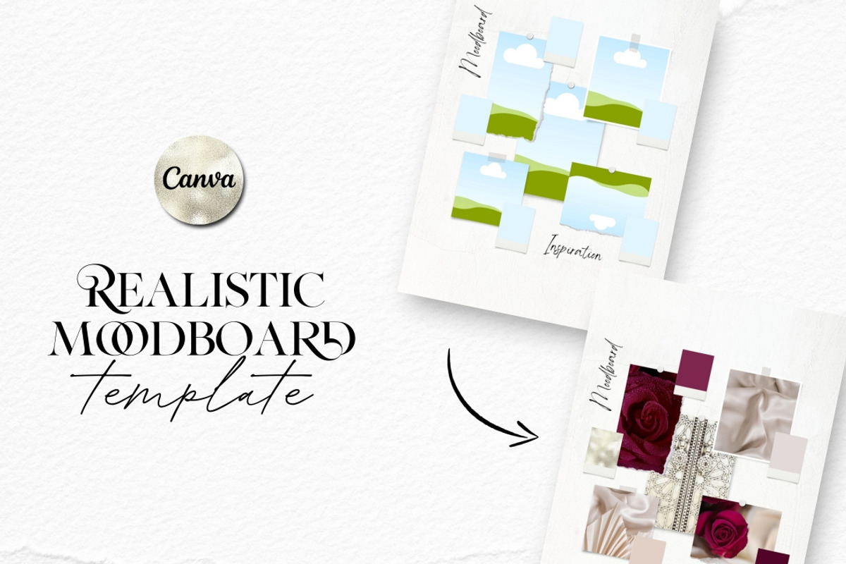 Realistic Moodboard Canva Template, a Branding & Logo Template by Li Ummati (Photo 1 of 2)