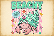 Beachy Cute Hermit Crab PNG, an Illustration by Sublimation Artist (Thumbnail 1 of 9)