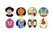 Funny face avatars, characters set, a Person Illustration by Good Studio (Thumbnail 4 of 11)