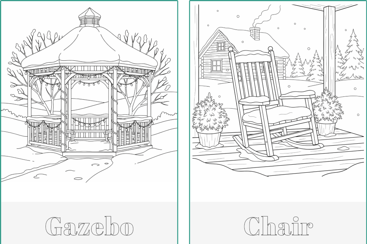 Winter Holidays Xmas Coloring Pages, a Seasonal Illustration by Nuvame Arts & Designs (Photo 2 of 19)