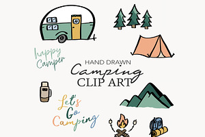 Camping Clip Art - Outdoors Doodles