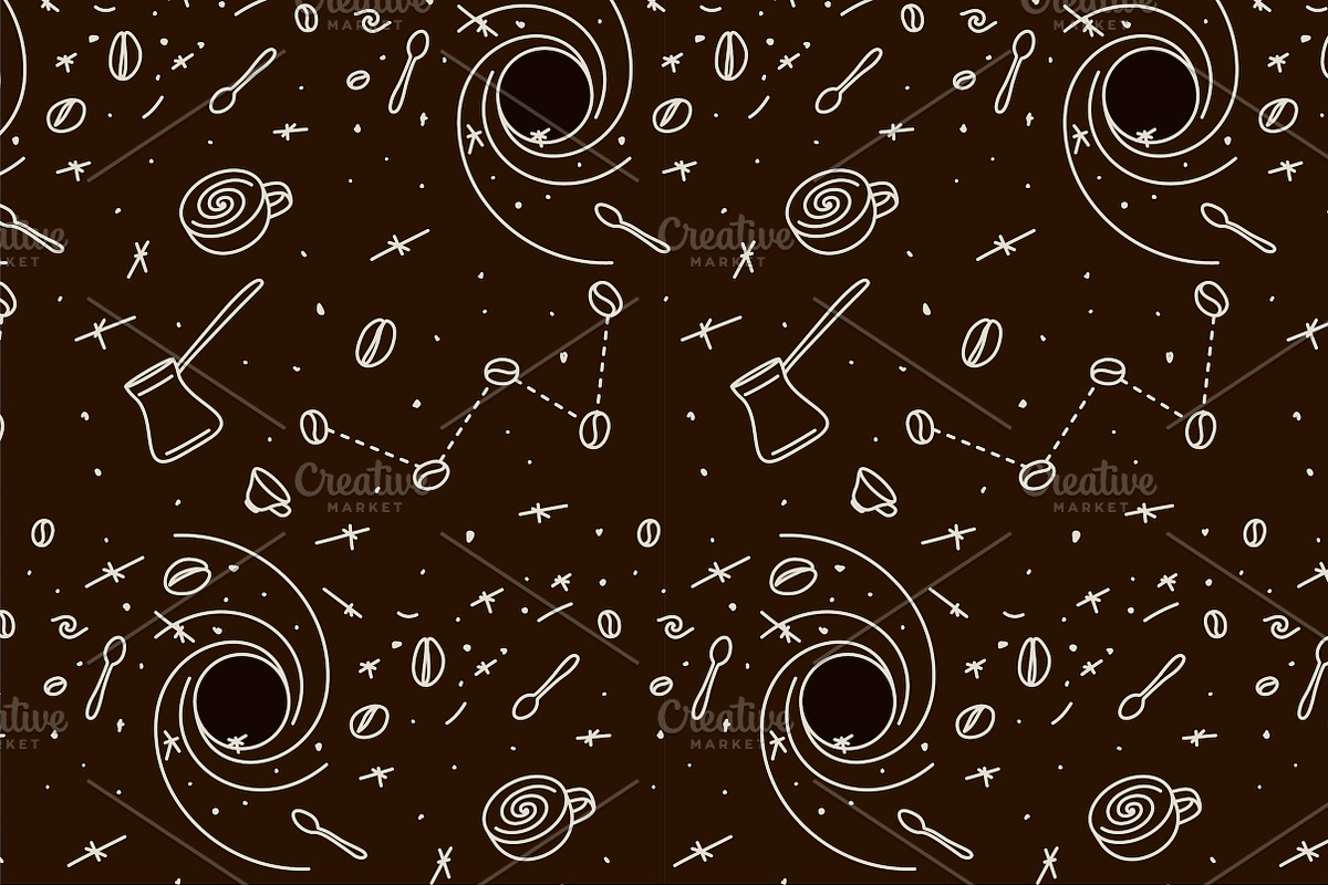 Coffee as Cosmos – Patterns, a Pattern Graphic by Lyolya Profitrolya (Photo 2 of 3)