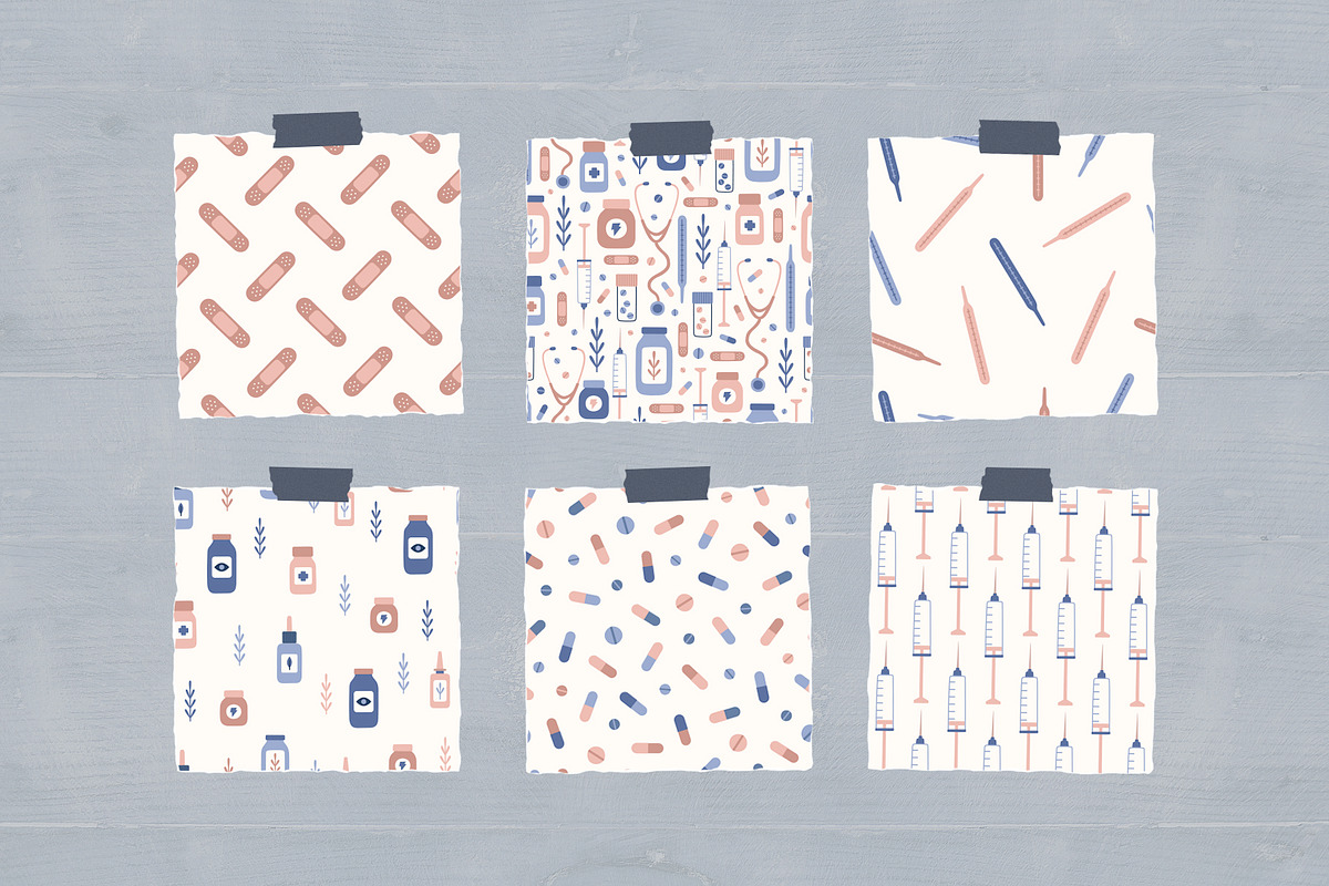 Medicine. Objects and patterns, a Healthcare Illustration by kondratya (Photo 4 of 8)