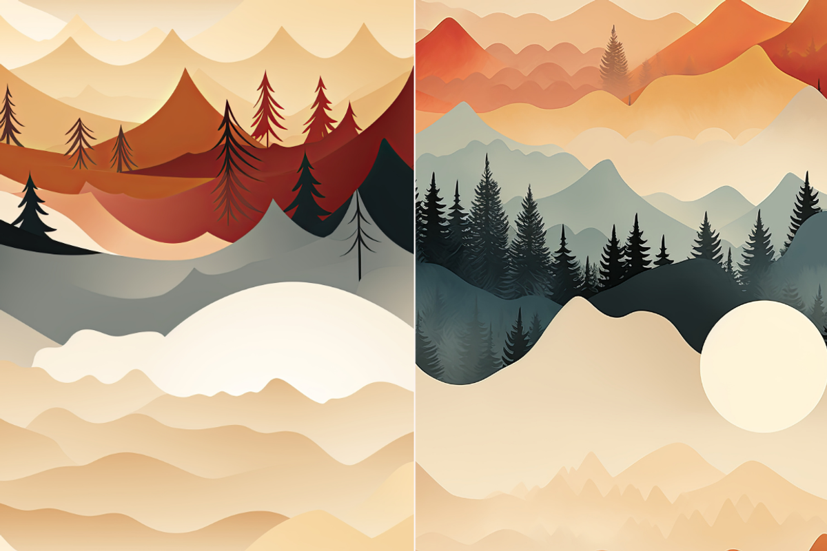 Mountain Motifs Seamless Patterns, a Pattern Graphic by PrintHaven Designs (Photo 3 of 12)