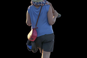 Adult woman carries her child, a Person Photo by DanFLCreativo