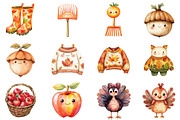 Cute Fall Clipart, an Illustration by CitraGraphics (Thumbnail 4 of 5)