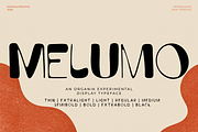 Melumo Experimental Display Typeface, a Sans Serif Font by Muksal Creative (Thumbnail 1 of 10)